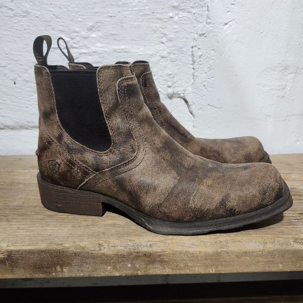 Ariat Mens Midtown Rambler Barn Brown Leather Chelsea Boots Size 11 D Western